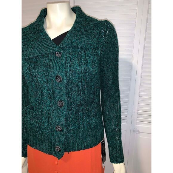 Vintage Y2K Button Down Cardigan Knit Sweater Size PS - Picture 2 of 10